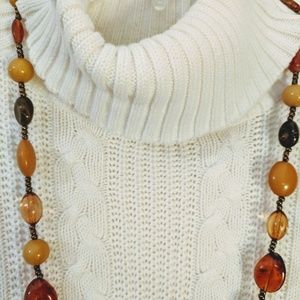 Fashion Bug IVORY VTG Cable Turtleneck Sweater SMALL